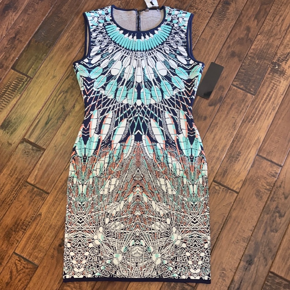 BCBG knee length dress. Sleeveless w back zipper.